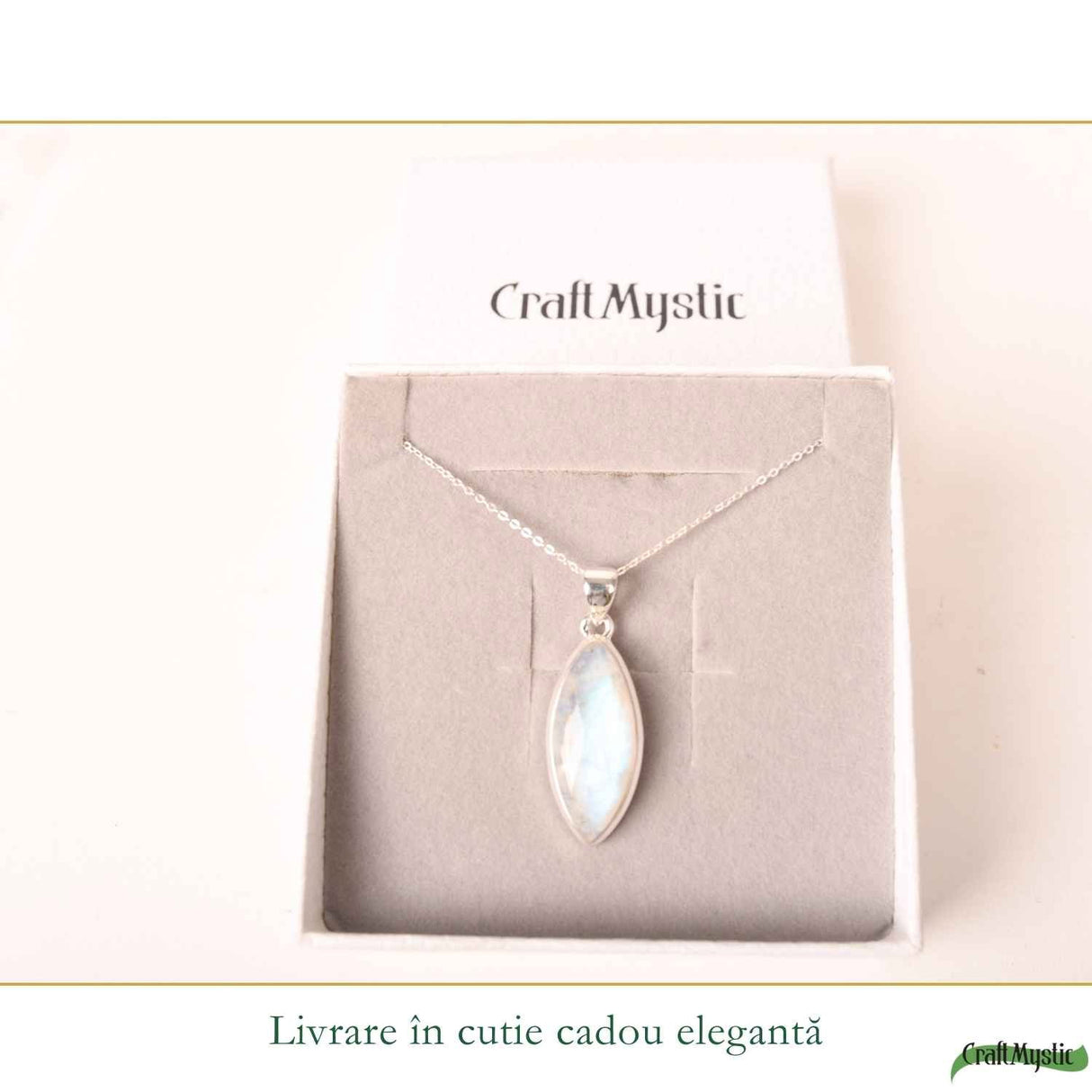 Colier Argint 925 cu Piatra Lunii Delica – Intuitie si Feminitate Naturala