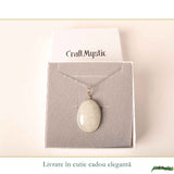 Colier argint 925 piatra lunii oval – intuitie si echilibru interior