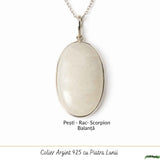 Colier argint 925 piatra lunii oval – intuitie si echilibru interior