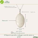 Colier argint 925 piatra lunii oval – intuitie si echilibru interior