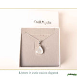 Colier Argint 925 cu Piatra Lunii Lacrima – Intuitie si Echilibru Feminin
