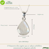 Colier Argint 925 cu Piatra Lunii Lacrima – Intuitie si Echilibru Feminin