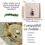 Colier argint 925 cu piatra naturala Atomic Trapiche Amethyst forma marquise - Intuitie si Protectie Spirituala