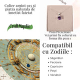 Colier Argint 925 cu Ametist Fatetat Oval - Claritate, Echilibru si Protectie Energetica