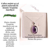 Colier argint 925 cu piatra naturala Atomic Trapiche Amethyst in forma de lacrima - Purtator al Luminilor Spirituale