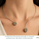 Colier Choker Argintiu cu Pirita Naturala – Prosperitate si Incredere Zilnica