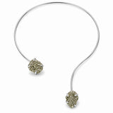 Colier Choker Argintiu cu Pirita Naturala – Prosperitate si Incredere Zilnica