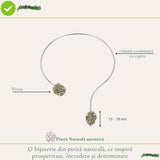 Colier Choker Argintiu cu Pirita Naturala – Prosperitate si Incredere Zilnica