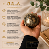 Sfera din Pirita Naturala Premium cu Suport – Prosperitate si Protectie Energetica