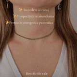 Colier argint 925 cu Pirita margele fatetate – Prosperitate si incredere