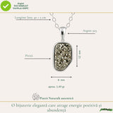 Colier argint 925 cu Pirita neuniform – Prosperitate si protectie energetica
