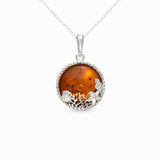 Colier argint 925 rotund cu chihlimbar natural - Energie solara si echilibru