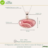 Colier Argint 925 cu Rodocrozit Natural Oval – Armonie si Energie Pozitiva
