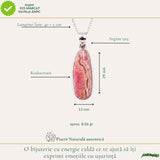 Colier Argint 925 cu Rodocrozit Natural Oval – Echilibru Emotional si Armonie
