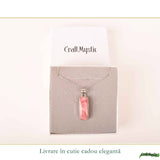 Colier Argint 925 cu Rodocrozit Natural Dreptunghi – Echilibru si Energie Autentica