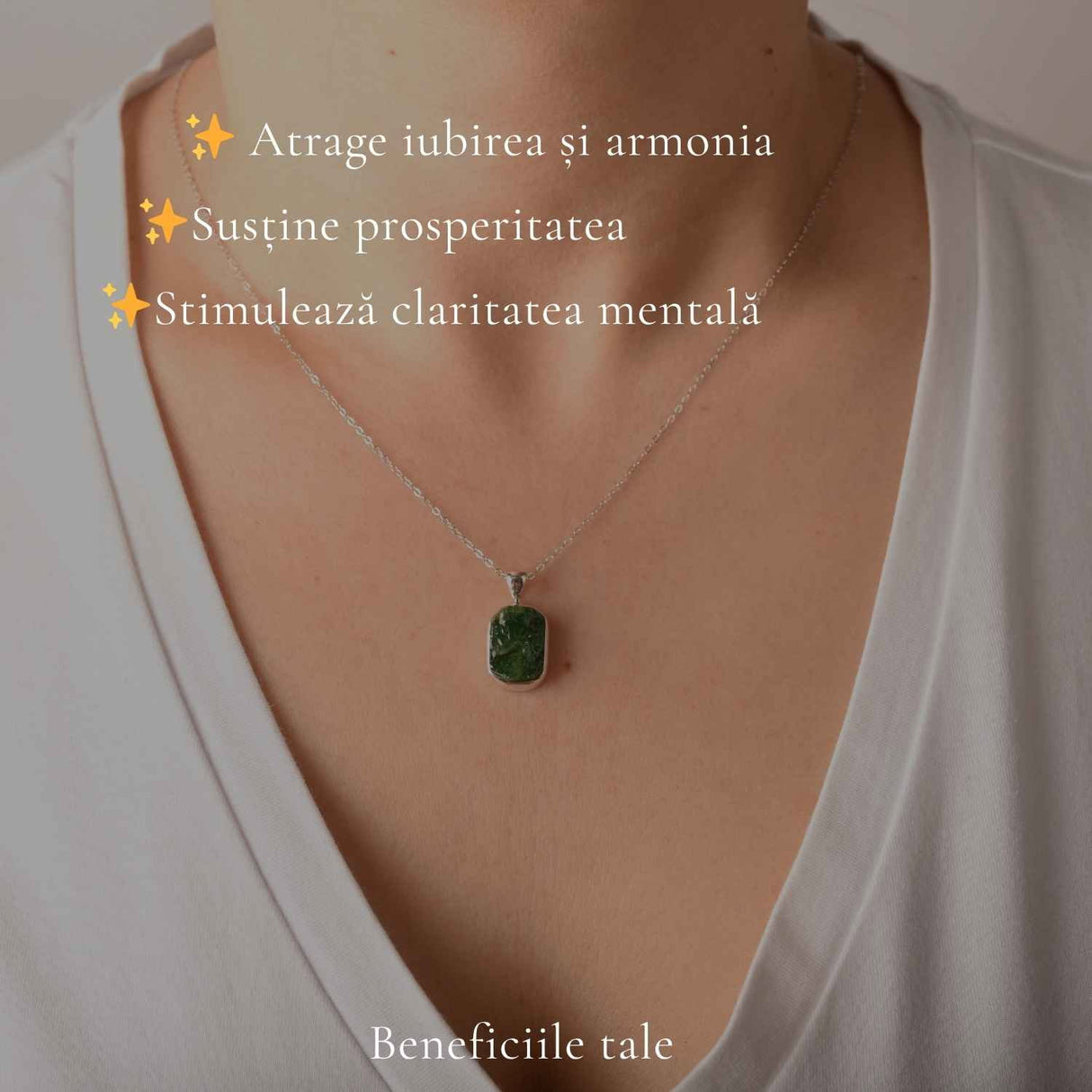 Colier Argint 925 cu Smarald Etiopian Dreptunghi – Prosperitate si Echilibru Interior