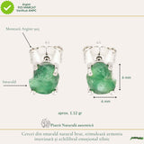Cercei Argint 925 cu Smarald Brut Natural – Energie Verde si Eleganta Autentica