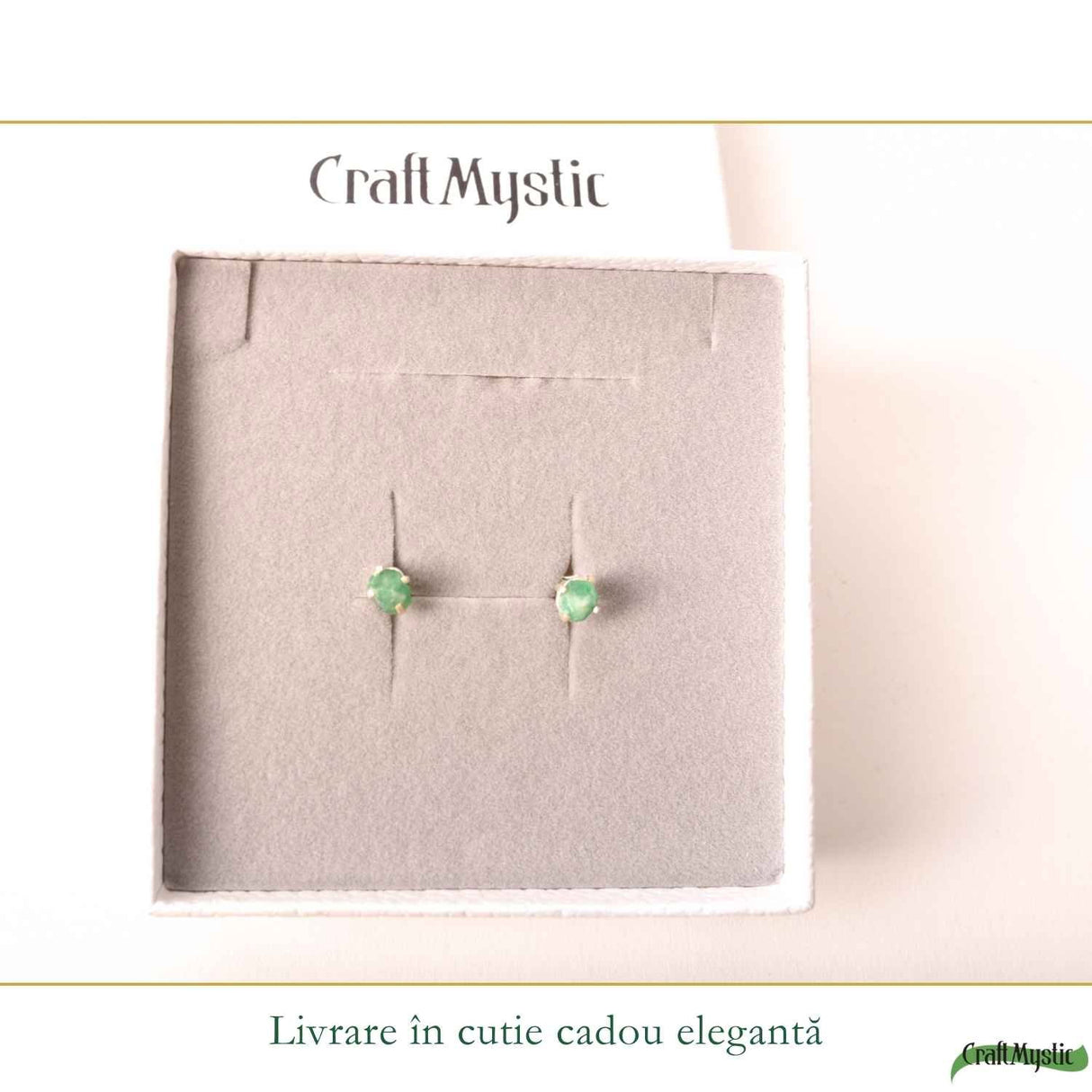 Cercei Argint 925 cu Smarald Brut Natural – Energie Verde si Eleganta Autentica