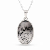 Colier argint 925 cu Opal Dendritic oval – Claritate si echilibru interior