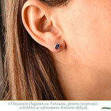 Cercei Argint 925 cu Tanzanit Fatetat Oval – Intuitie si Eleganta Feminina