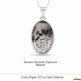 Colier argint 925 cu Opal Dendritic oval – Claritate si echilibru interior
