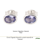 Cercei Argint 925 cu Tanzanit Fatetat Oval – Intuitie si Eleganta Feminina