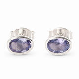 Cercei Argint 925 cu Tanzanit Fatetat Oval – Intuitie si Eleganta Feminina
