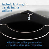 Colier din argint 925 cu topaz albastru fatetat - Claritate si calm interior