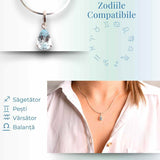 Colier din argint 925 cu topaz albastru fatetat - Claritate si calm interior