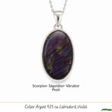 Colier Argint 925 cu Labradorit Violet Oval – Intuitie si Protectie