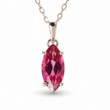 Colier Argint 925 cu Topaz Roz Fatetat – Delicatete si Iubire de Sine