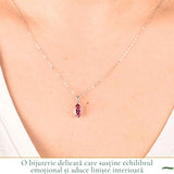 Colier Argint 925 cu Topaz Roz Fatetat – Delicatete si Iubire de Sine