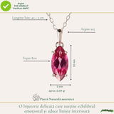Colier Argint 925 cu Topaz Roz Fatetat – Delicatete si Iubire de Sine