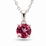 Colier Argint 925 cu Topaz Roz Rotund – Armonie si Iubire de Sine