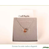 Colier Argint 925 cu Topaz Imperial Brut – Abundenta si incredere in Tine
