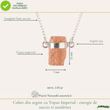 Colier Argint 925 cu Topaz Imperial Brut – Abundenta si incredere in Tine