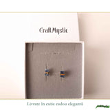 Cercei Argint 925 Placat cu Aur 18K cu Kianit Albastru Brut – Claritate si Intuitie