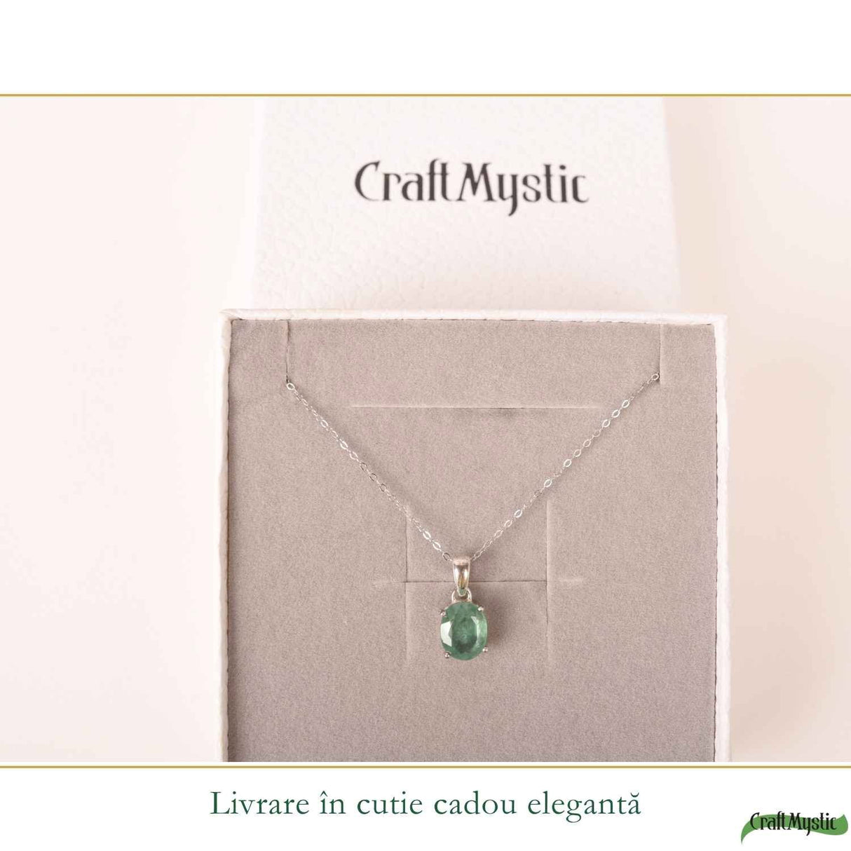Colier Argint 925 cu Kianit Verde Fatetat – Echilibru si Claritate Interioara