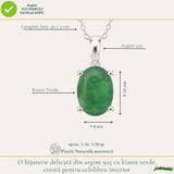 Colier Argint 925 cu Kianit Verde Fatetat – Echilibru si Claritate Interioara