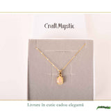Colier Argint 925 Placat cu Aur 18K cu Opal Etiopian Oval fatetat – Intuitie si Energie Pozitiva