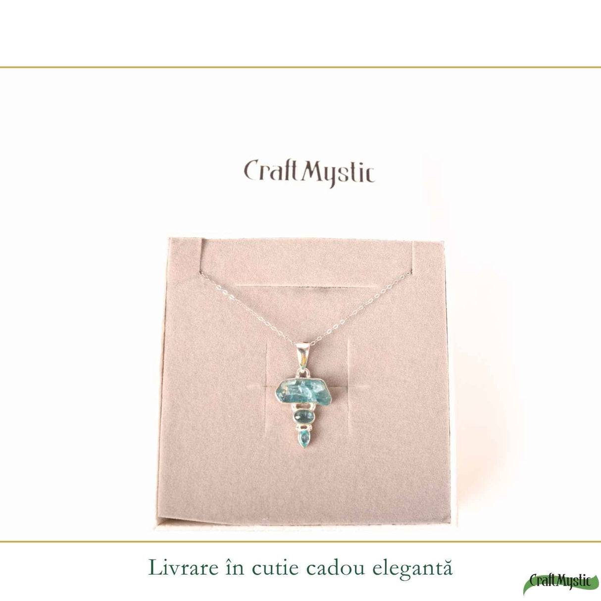 Colier Argint 925 cu Triplu Apatit Albastru – Claritate si Comunicare Autentica