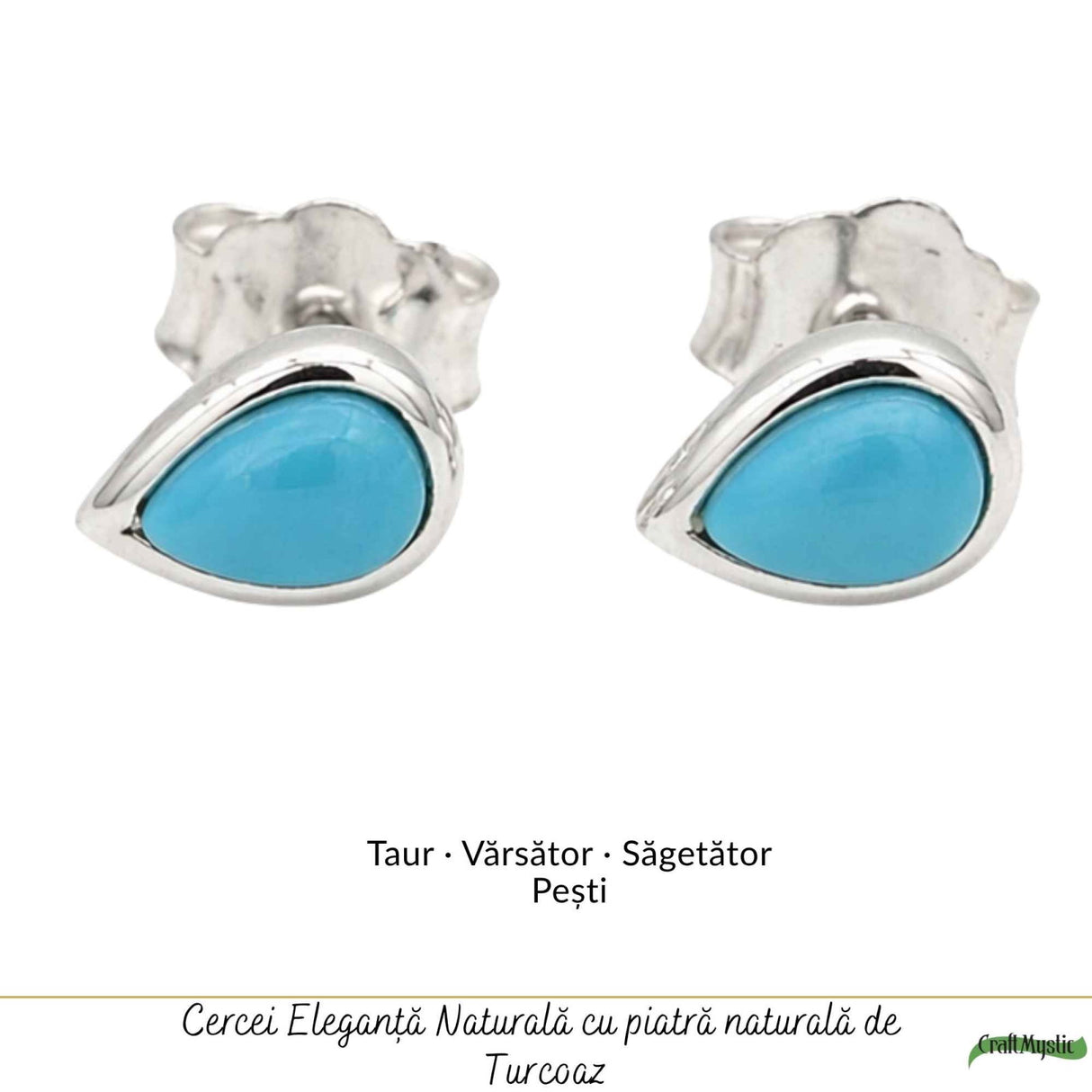 Cercei argint 925 cu turcoaz in forma de lacrima – protectie si echilibru