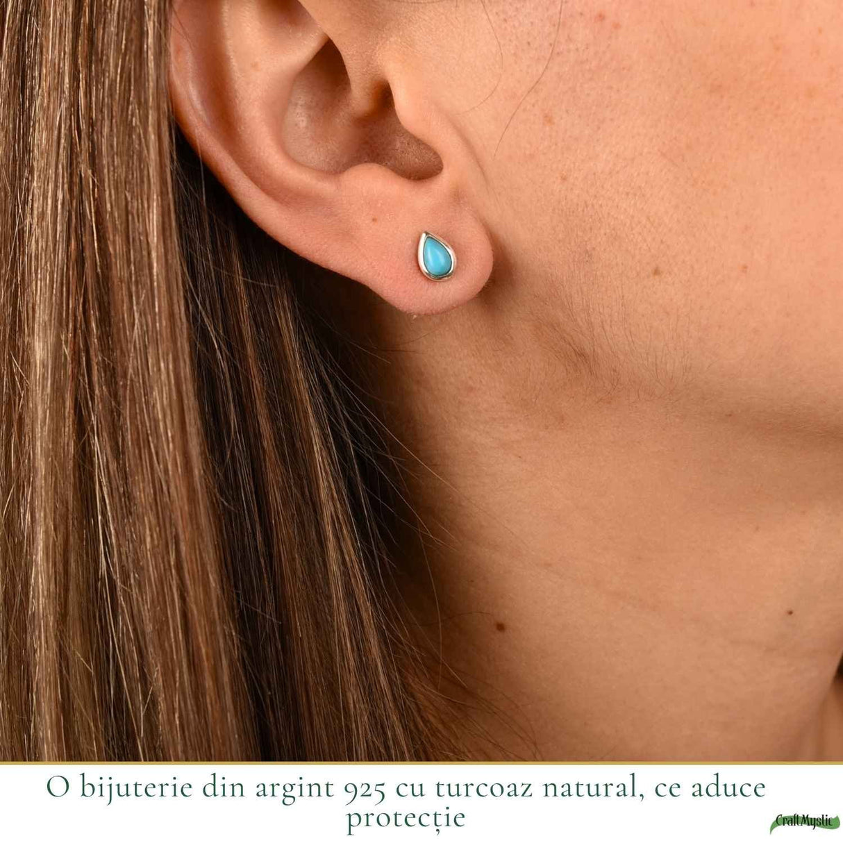 Cercei argint 925 cu turcoaz in forma de lacrima – protectie si echilibru