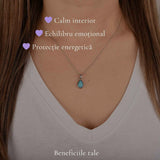 Colier argint 925 cu Turcoaz lacrima – calm si echilibru emotional