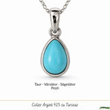 Colier argint 925 cu Turcoaz lacrima – calm si echilibru emotional