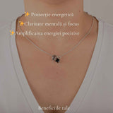 Colier Argint 925 cu Cuart Rutilat, Turmalina Neagra si Pakimer – Protecte si Claritate