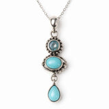 Colier argint 925 cu Turcoaz si Topaz – Claritate si echilibru feminin