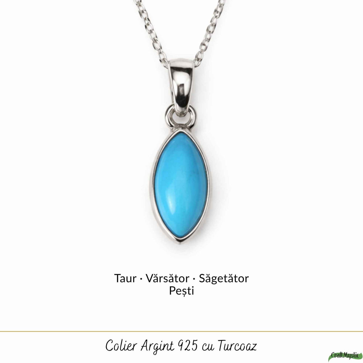 Colier argint 925 cu Turcoaz delicat – calm si echilibru feminin