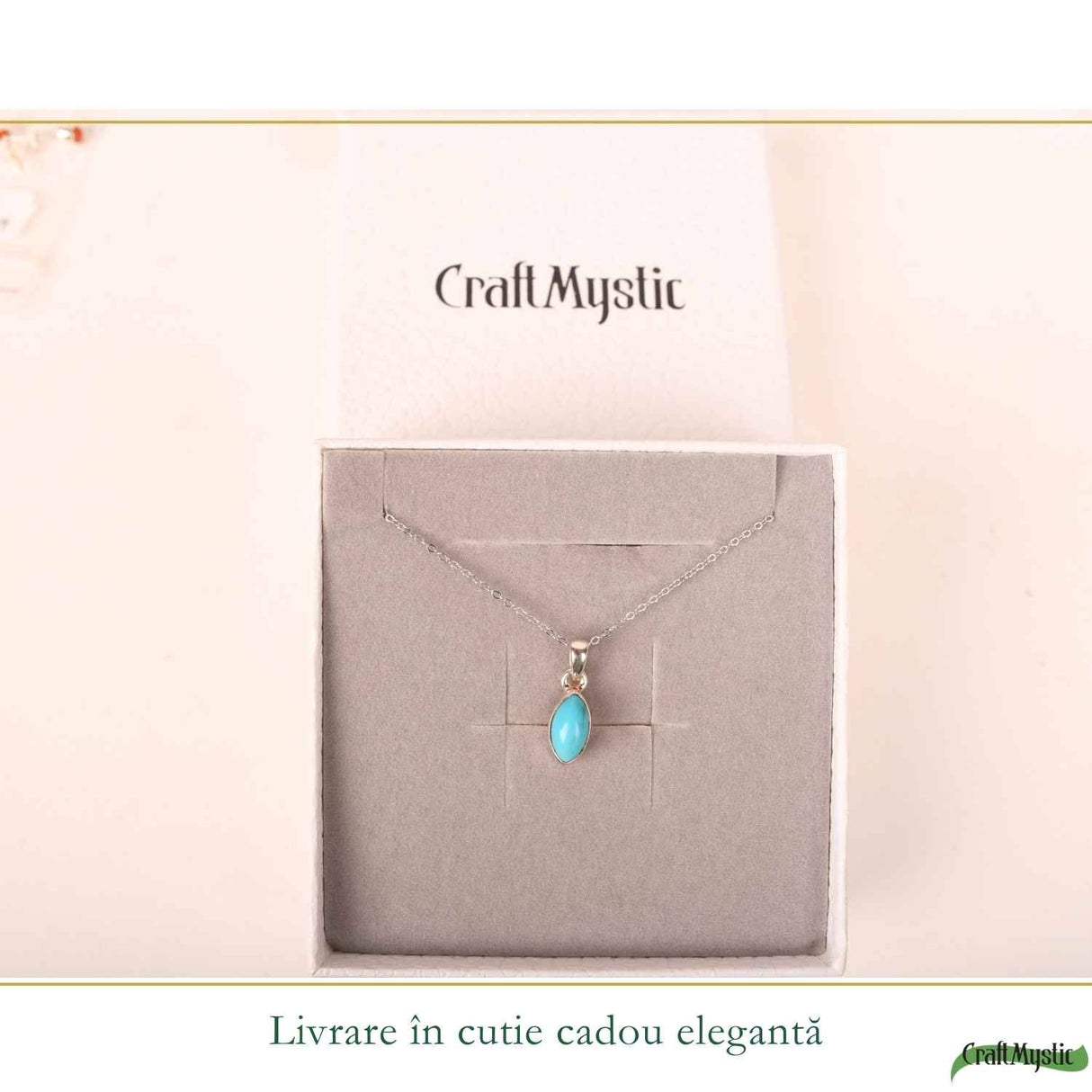 Colier argint 925 cu Turcoaz delicat – calm si echilibru feminin