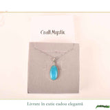 Colier argint 925 cu Turcoaz oval – Protectie si echilibru interior